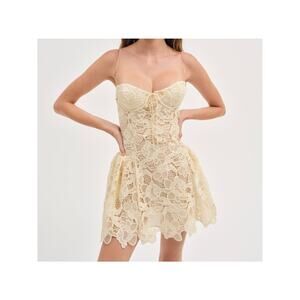 For Love & Lemons Sleeveless Coco Lace Corset Mini Dress Size L NWT